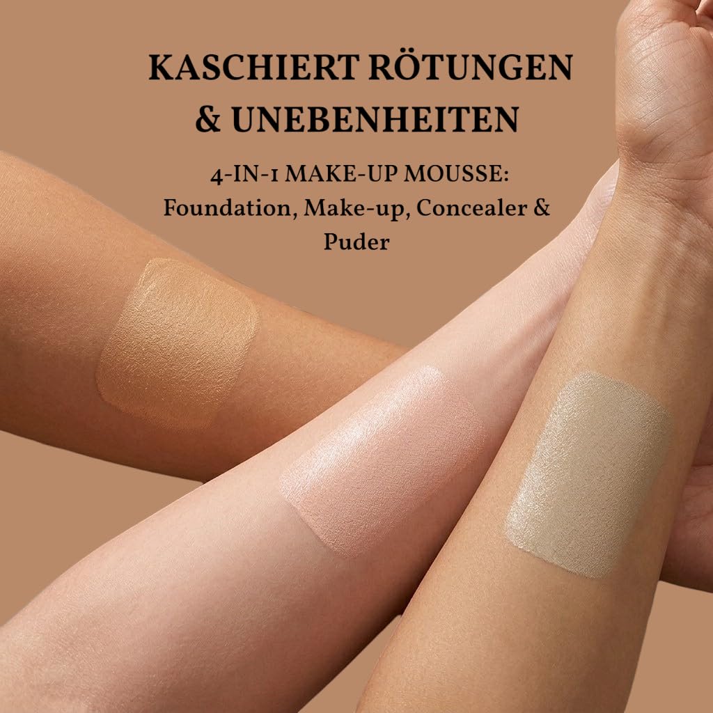 besonders 4-in-1 MAGIC MAKE-UP Wonder Mousse - Foundation, Powder, Make-Up & Concealer - Kaschiert Rötungen & Unebenheiten, perfektioniert den Teint - Mattierendes Finish mit Pflege - Made in Germany