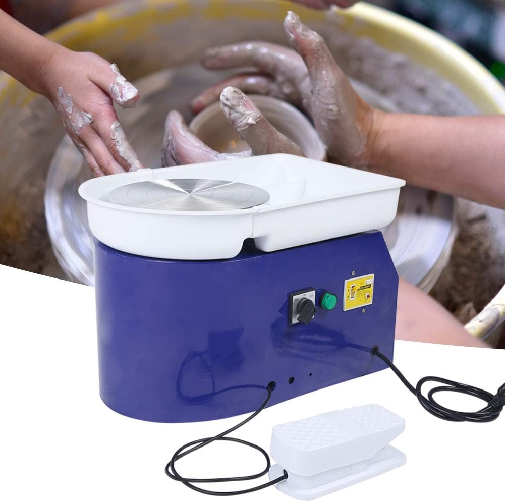Pottery Wheel Pottery Forming Machine 25CM 350W Electric Pottery Wheel with Foot Pedal DIY Machine for School Teaching, Children's Ceramic Teaching