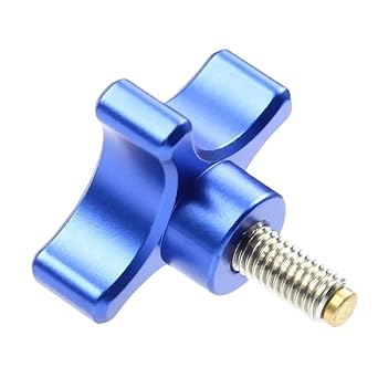 M5 M6 M8 Thread Stainless Steel & Metal Plum Hand Tighten Screw Clamping Knob Manual Handle Screw for Industry Equipment Blue Color M6, Size 50mm