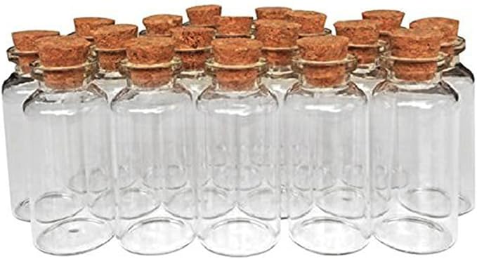 Magic Season Glasflaschen Mit Kork – 6 Stück, Bernsteinfarben, Ca. 120 Ml
