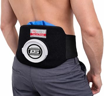 ProSeries Lower Back & Lumbar Ice Pack & Ice Wrap - Hot Therapy - Reusable - Perfect Extra Cold Therapy Ice System for Discs, Muscle Spasm, Swelling, Post Surgery & More - Real Ice Relieves Best