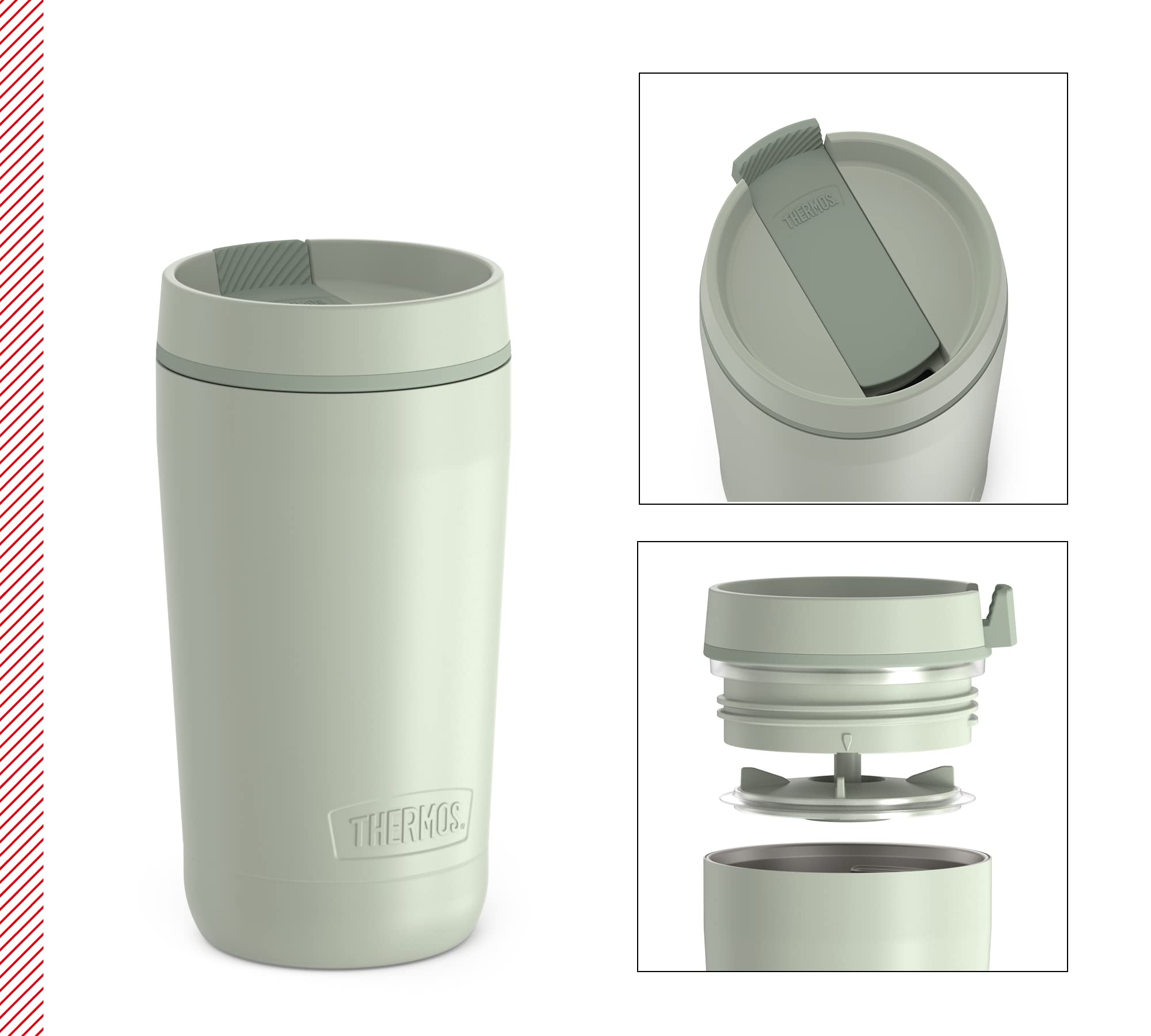 Thermos GUARDIAN MUG 0,35 l, gobelet isotherme en acier inoxydable avec revêtement par poudre, gobelet à café à emporter, facile à utiliser, entièrement étanche, passe au lave-vaisselle