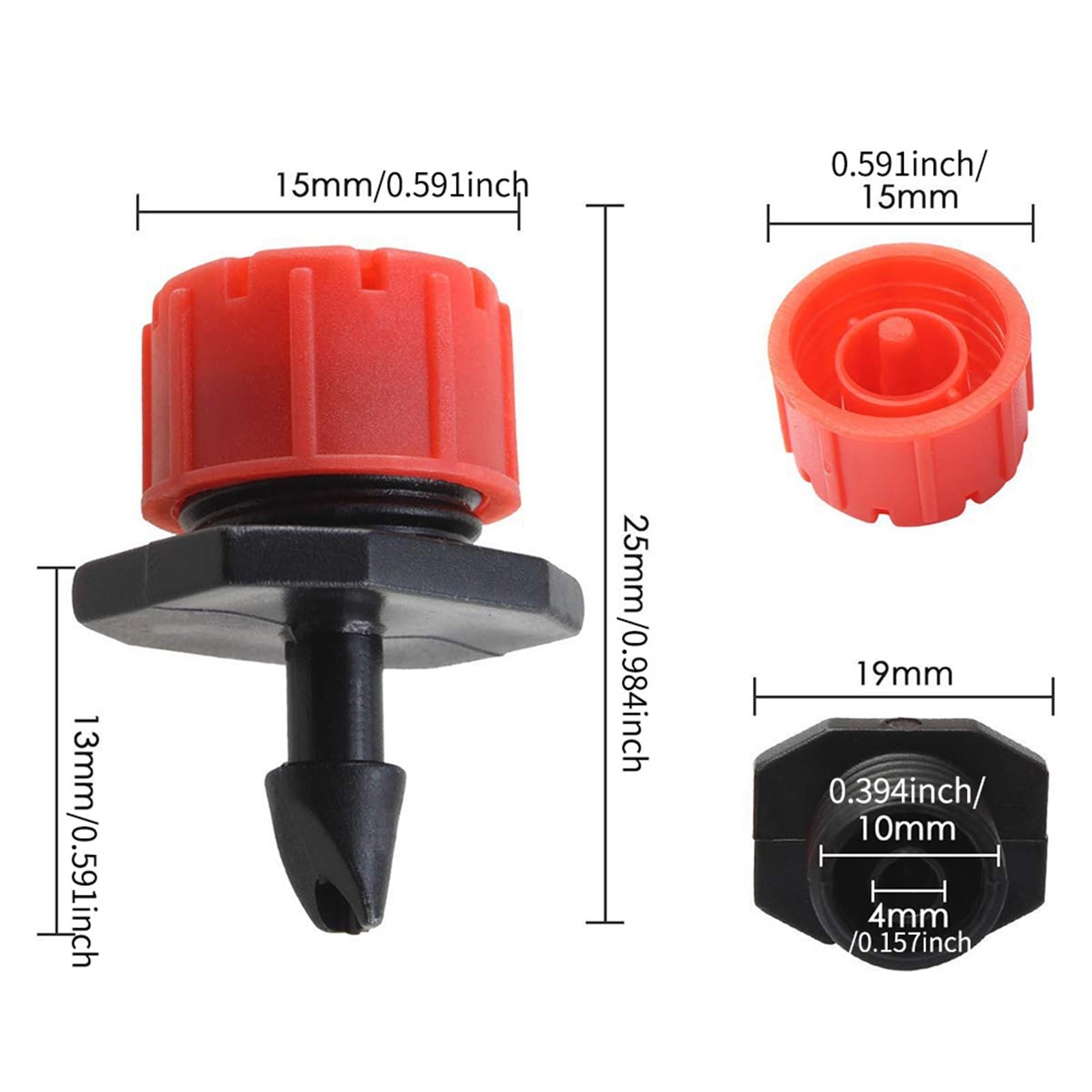 Ugello for irrigazione con gocciolatore regolabile a 4 colori e 8 fori | 4-Colour 8-Hole Adjustable Dripper Irrigation Nozzl(A-Red)