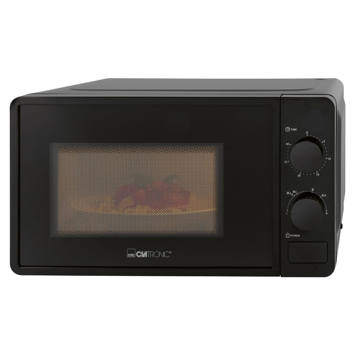 Clatronic® Microonde, 700 Watt, 6 livelli, 20 litri, piatto girevole a 360°, timer con segnale finale, forno a microonde, MW 791, nero