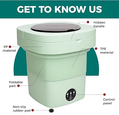 Miniatura 5 de Mini lavadora portátil para apartamentos  Compacto y plegable para encimera, lavadora y secadora combinado, pequeña lavadora portatil, lavadora de