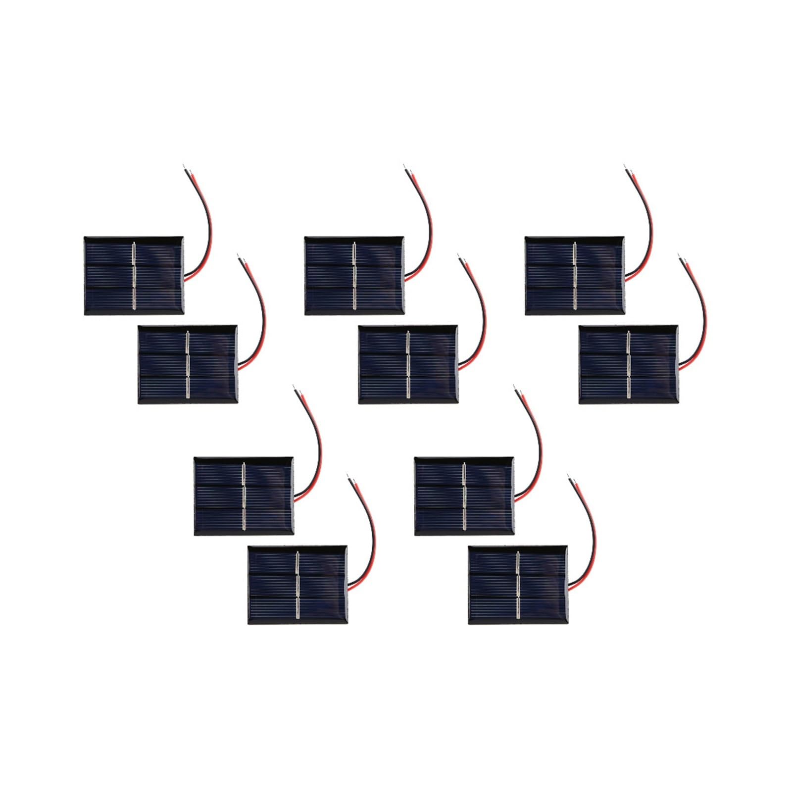 Wvyhlamrc 10Pcs 0.4W 1.5V 5-20Pcs 0.3W 5V 0.4W 1.5V Solar Epoxy Panel Polysilicon Board With Wire Diy Solar System Module For Battery Charger Solar Toys(10Pcs 0.4W 1.5V)
