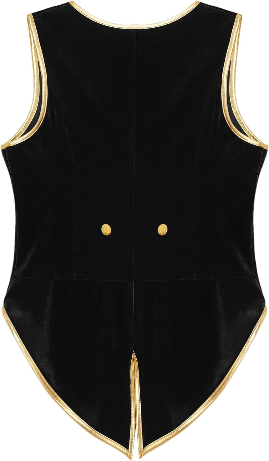 TiaoBug Kids Boys Vintage Medieval Velvet Tailcoat Halloween Fashionable Retro Elegant Fringed Pea Vest Black 14 Years