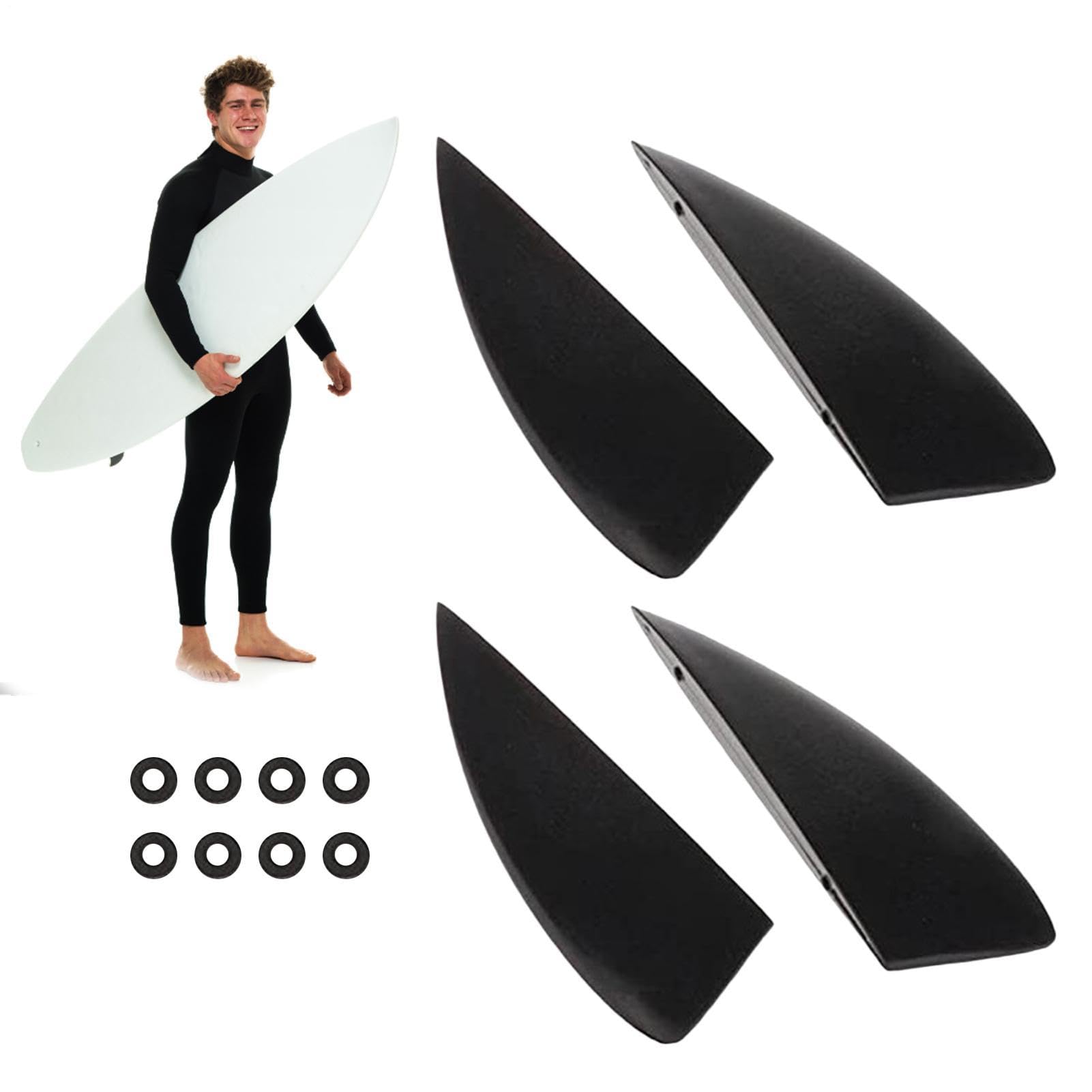 Ailerons Surf haute précision : pack de 4 splitters d'eau de kiteboard rigides et durables - 8