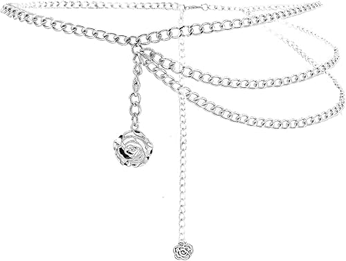 Chain Belts for Women Fashion Plus Size Waist Chain Belt Gold Silver Waist Belt Belly Chain JWaist Links Belt