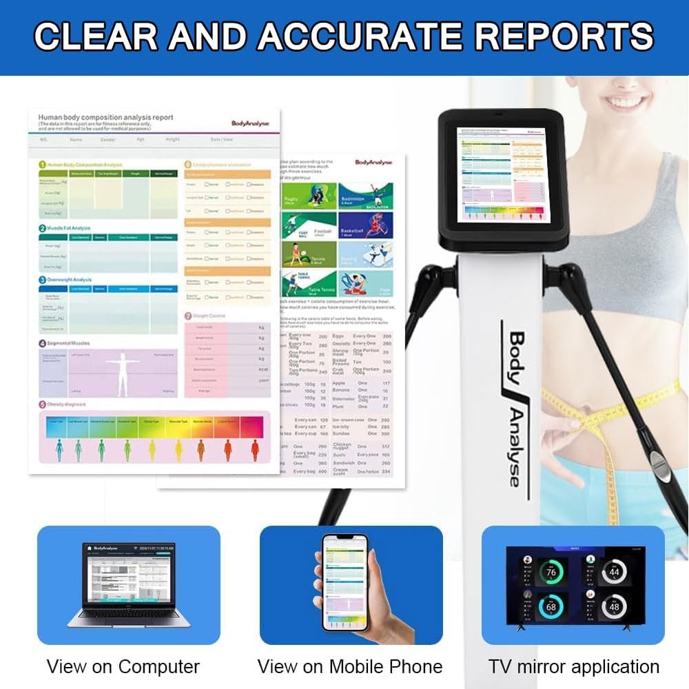 Comprehensive Intelligent Human Body Analysis Can Instrumen Measure Multiple Health Data Such As Weight, Body Fat,Water Content and Protein