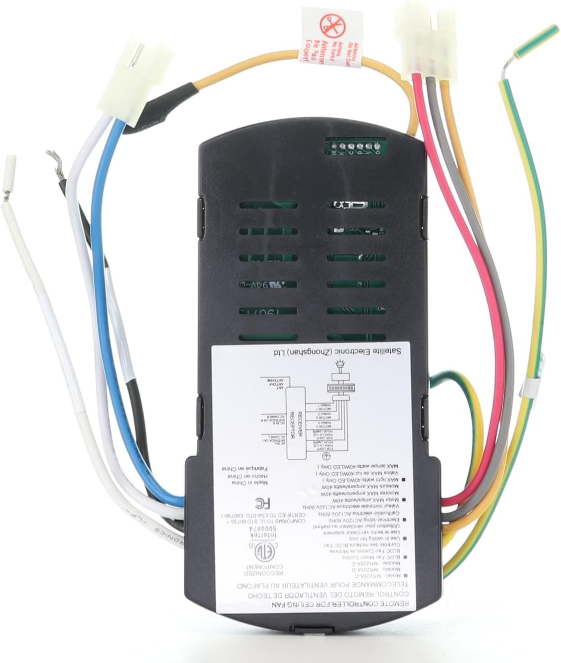 Anderic MR205A-D Ceiling Fan Receiver for Home Decorators Collection - Replacement Marlon 66 inch Ceiling Fan Receiver by Satelite Electronic