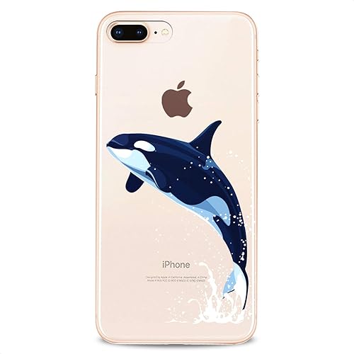 Miniatura 6 de Funda de TPU compatible con iPhone 16e 15 14 13 12 11 Pro Max Plus Mini Xs Xr X 8 7 6 5 SE Art Phone Negro Orca Slim Animal Clear Girly Kawaii Print