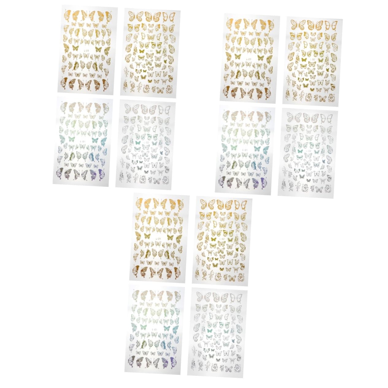 Pegatinas De Para Uñas De Calcomanías Autoadhesivas Y Plata Para Decoración De Uñas Para Manualidades Casa O Salón 12 Hojas*3