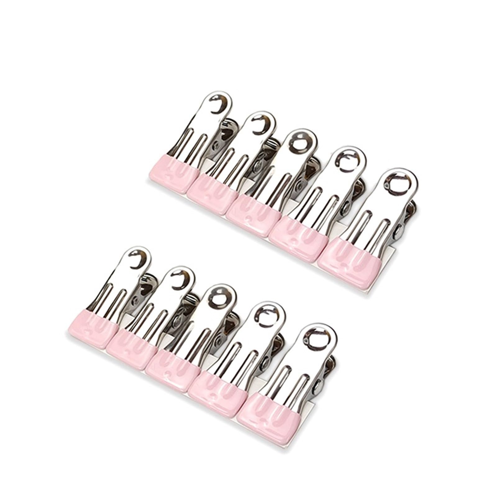 100Pcs Stainless Steel Clothes Peg Household Multipurpose Sealing Clips Windproof Non Slip No Trace Fixed Clamp Airing Clothespin Stainless Steel Clothes Peg(Pink)