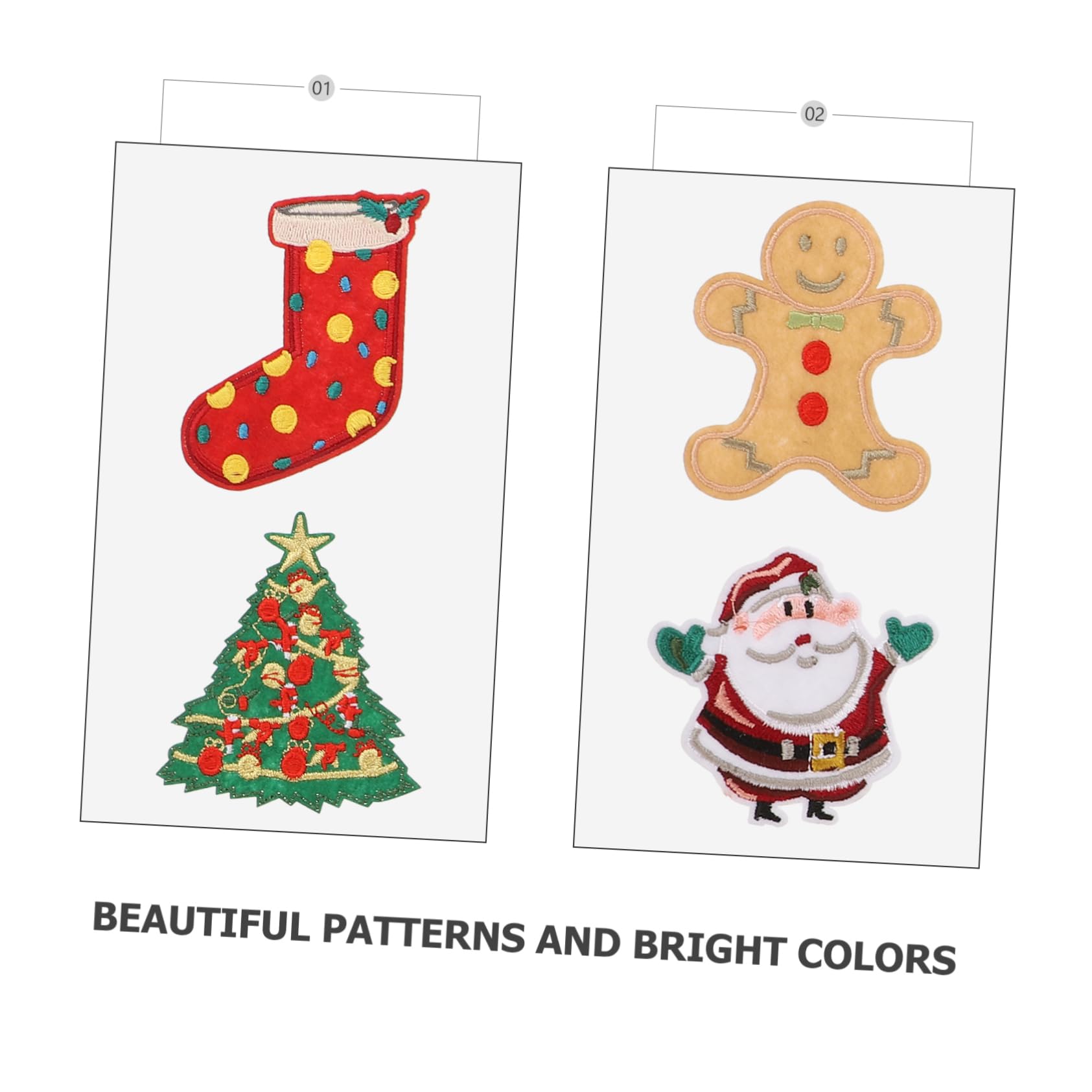 Angoily 50 Pièces de Couture de Noël Décoratifs Appliques Vêtements DIY Ornements Textiles Durables pour Personnalisation et Réparation