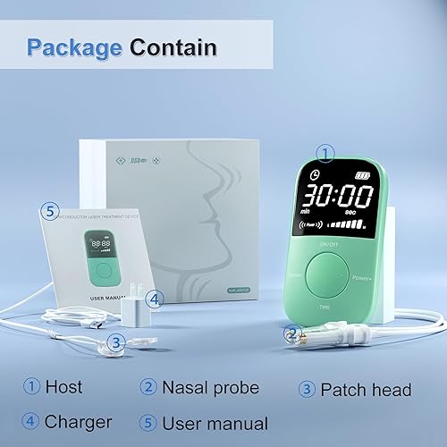 Miniatura 7 de Dispositivo de terapia nasal de luz roja, dispositivo de luz roja de 650 nm para dolor de garganta nasal, dispositivo de terapia de luz roja nasal