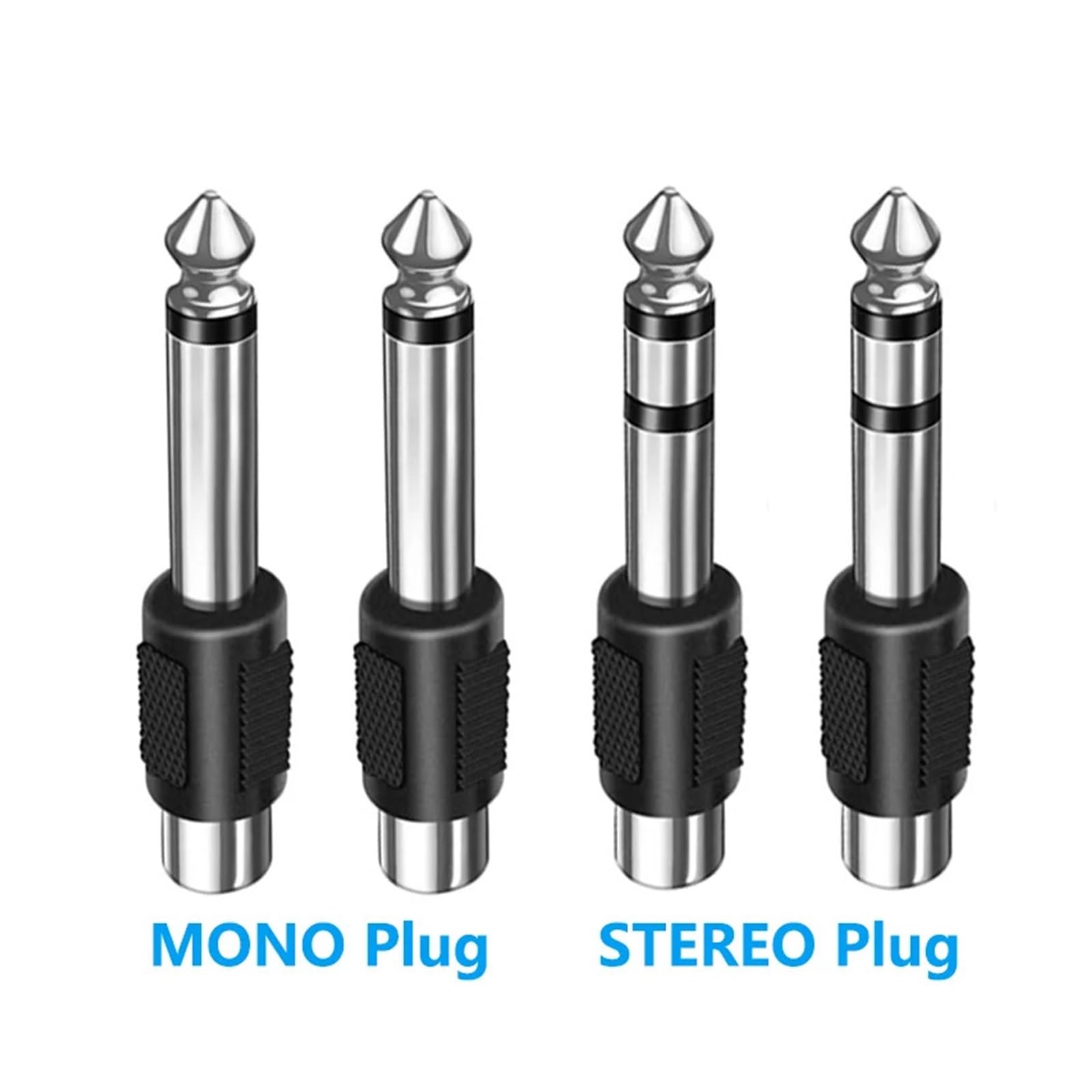 5/20 pezzi adattatore audio jack RCA femmina a spina mono maschio da 6,35 mm 1/4 di pollice(6.35 Stereo to RCA,100PCS)
