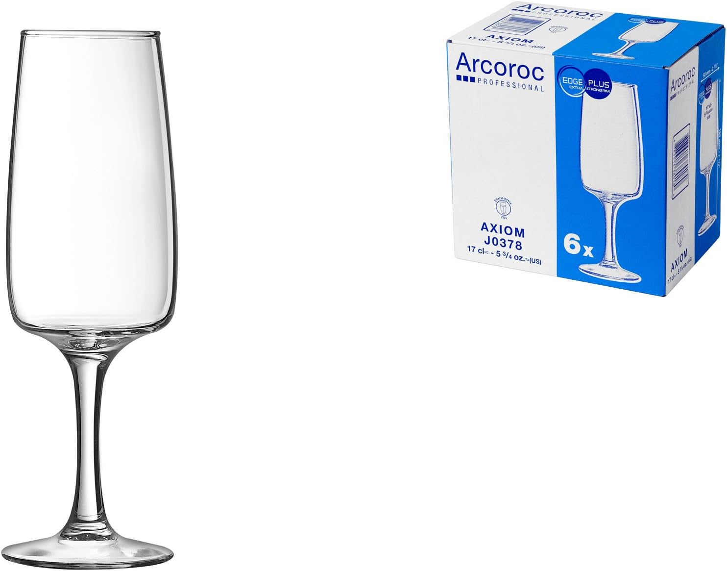 Axiom Champagne Flutes 6oz / 170ml Pack of 6 Edge Plus