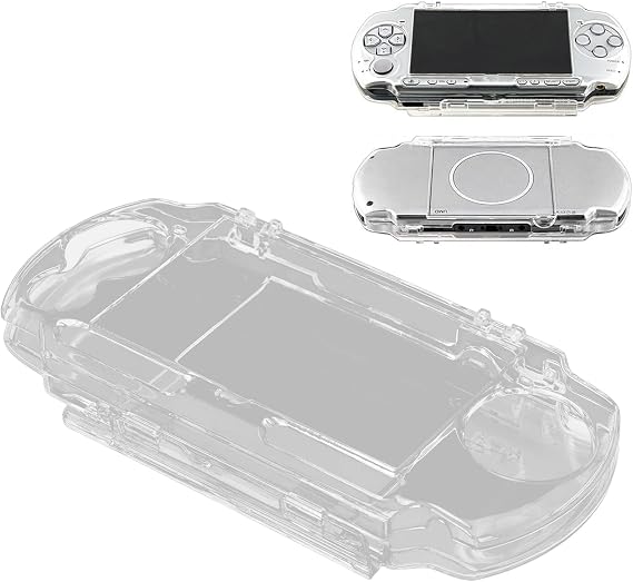NIKOU Protective Case Universal Protective Shell Stylish Anti-Slip Shockproof Transparent Film with Bracket for PSP 2000 3000