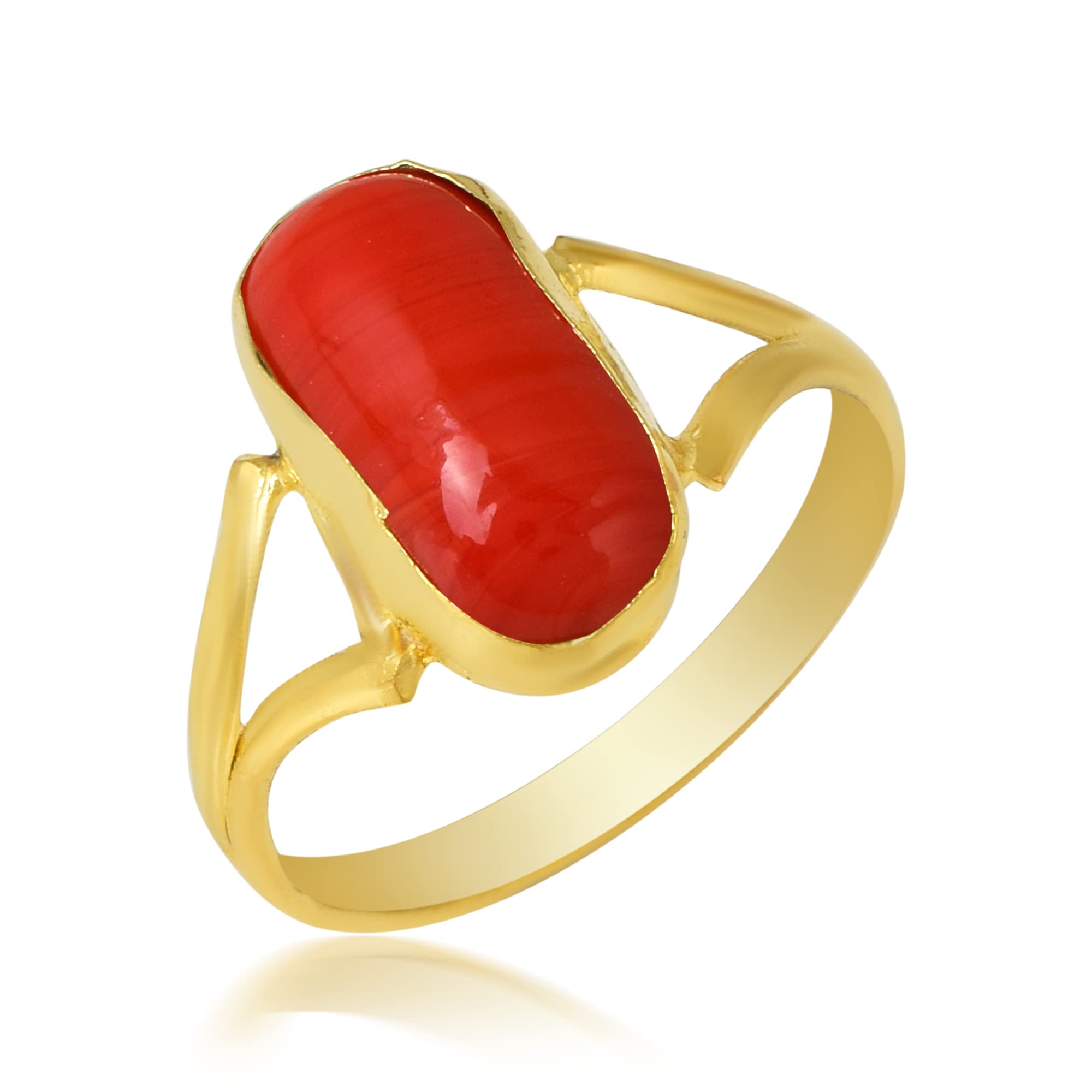 Supertstore18 Goldplated Red Imitation Coral stone Fingerring Astrology Men Women (SST6600ORRM) (B0D5VK94PD) Amazon Price History, Amazon Price Tracker