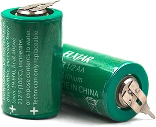 (2-Pack) CR1/2AA-SLF 3V Lithium Battery, Replacement for VARTA CR 1/2 AA Series, with Tabs 2 Pin (10mm +)