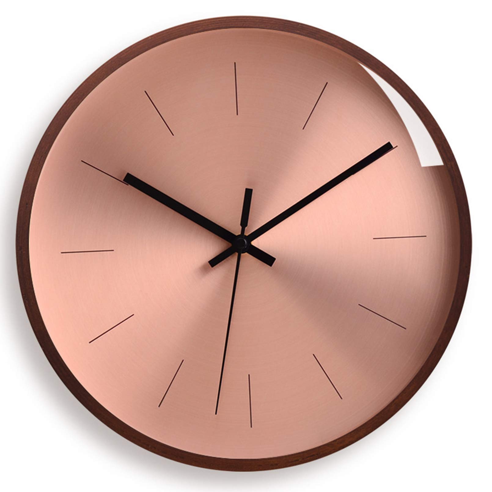 Horloge murale en or rose ZJ pour habiller un mur vide avec un design artistique simple