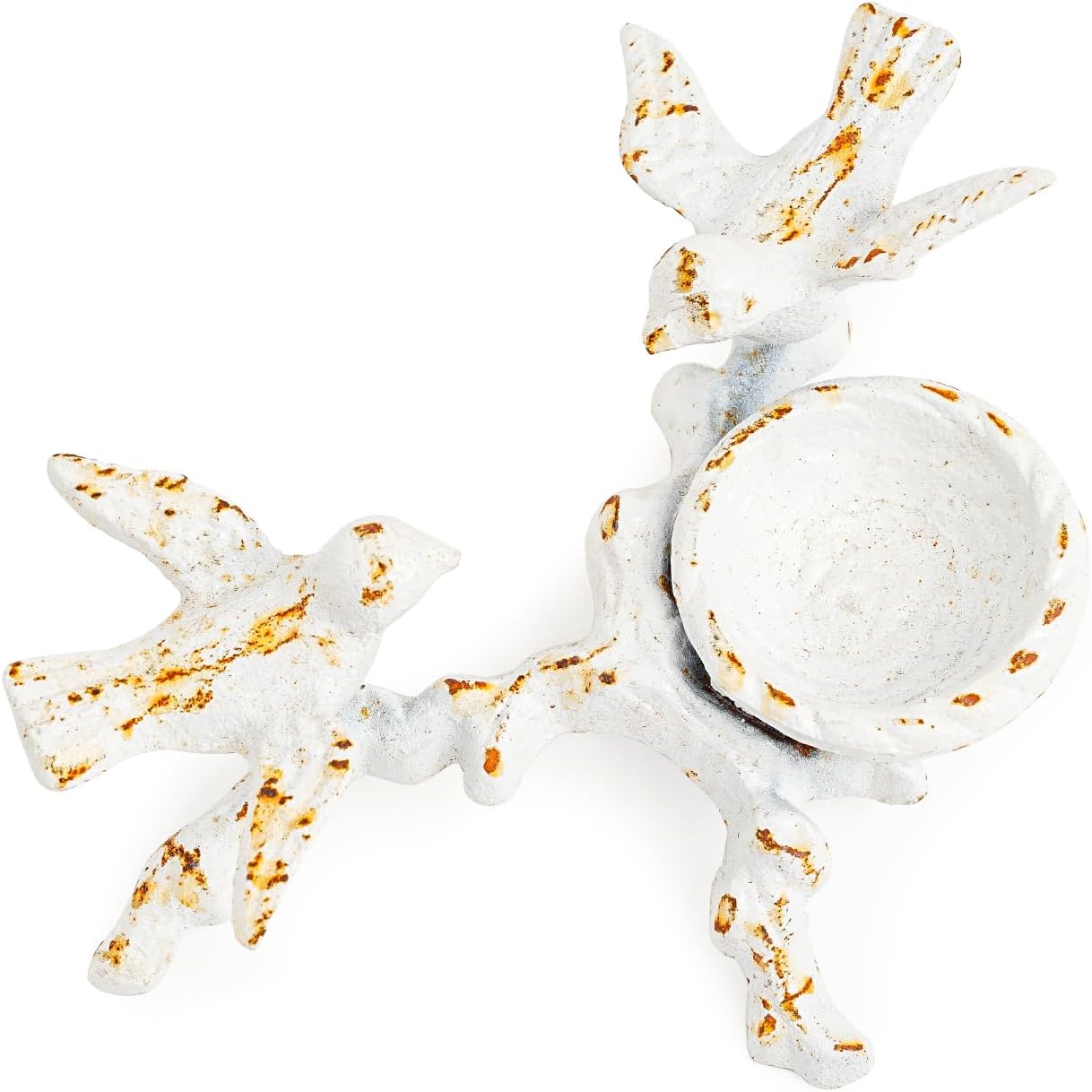 Sungmor Vintage Cast Iron Tealight Candle Holder, Lovely & Beautiful Birds Nest Design, Unique Tabletop Shelf Home Decor Pieces, Small Birds Statue Candle Holders Coffee Table Centerpieces Decor