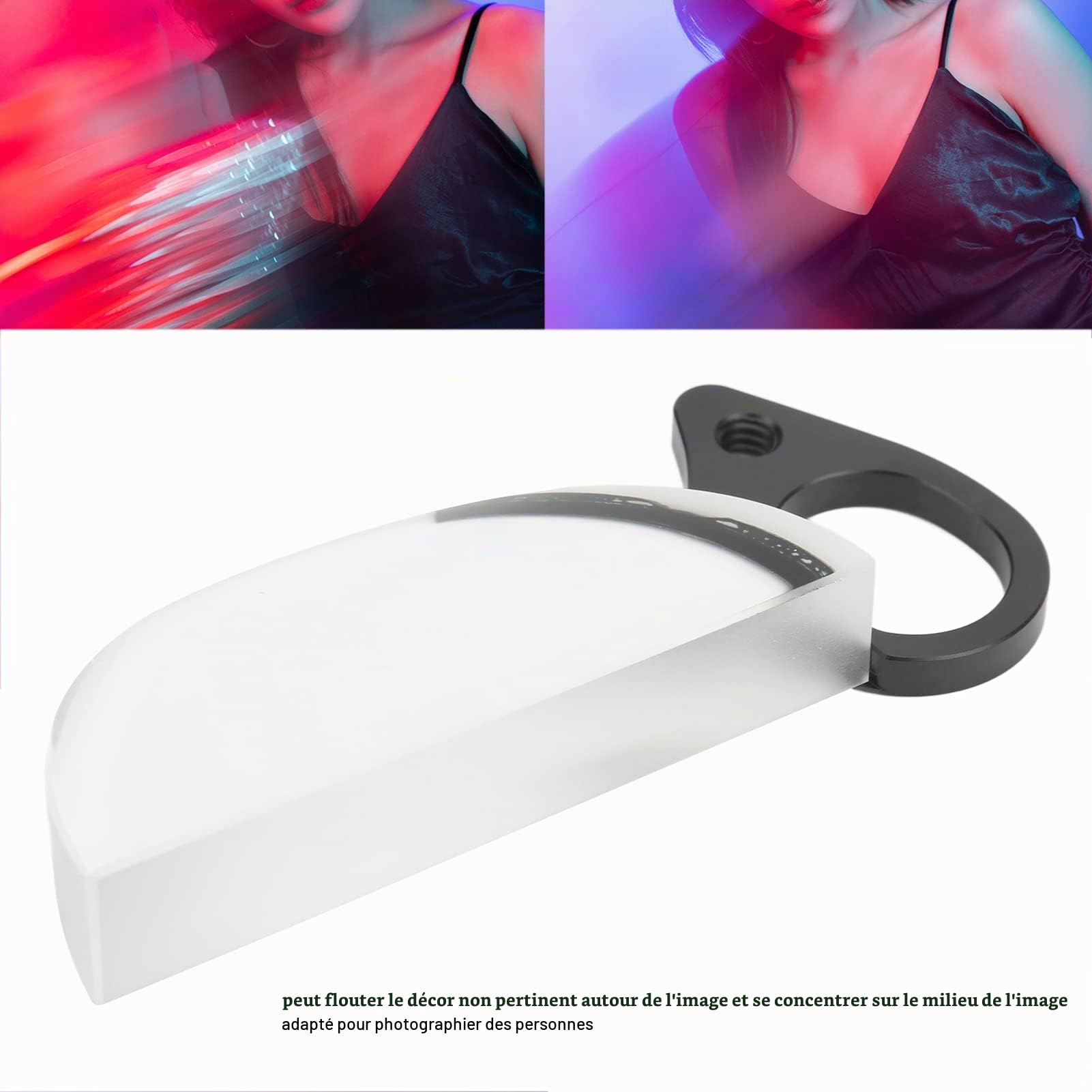 Zunate 80mm Handheld Subtle Kaleidoscope Filter, Special Effects Filter, Optical Glass Prism, Half Moon Fractals Photography Prism SLR Camera Accessories