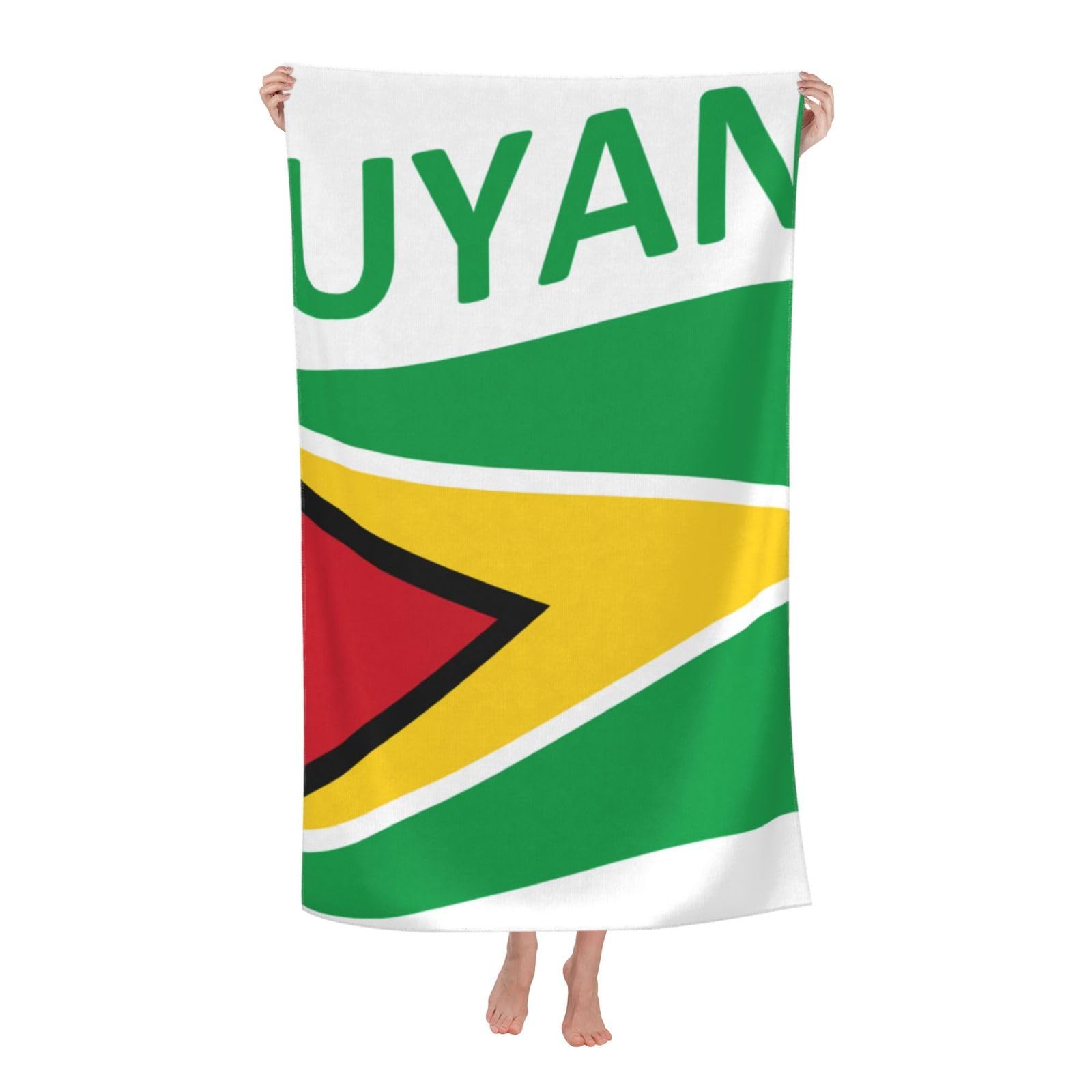 LSRCPD Beach Towel Flag of Guyana Microfiber Beach Towels Blanket Oversized Tropical Big Extra Large XL Pool Towels Quick Dry Sandproof for Women Girls Kids