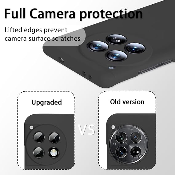 Ultra Thin for OnePlus 12 Case, Slim Fit Phone Case for OnePlus 12 6.82 (2024), Hard PC Matte Finish Coating Cover Lightweight Anti-Scratch Back Full Camera Protection, Black