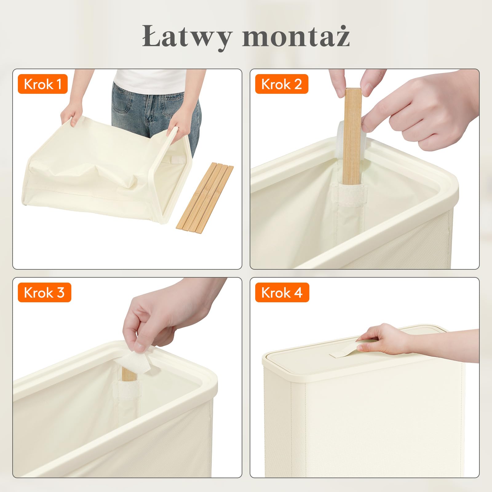 Lifewit Pojemnik na Papier Toaletowy z Pokrywą, Kosz do Przechowywania Papieru Toaletowego, Organizer Łazienkowy z Tkaniny na Rolki i Ręczniki, Akcesoria do Toalety, 30L, Biały