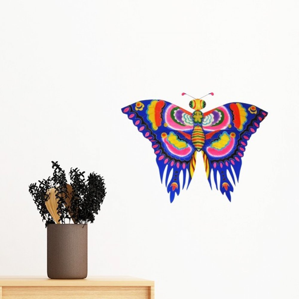 Cerf-Volant Papillon Chinois Sticker Amovible pour Relooker un Mur sans Peinture 35cm