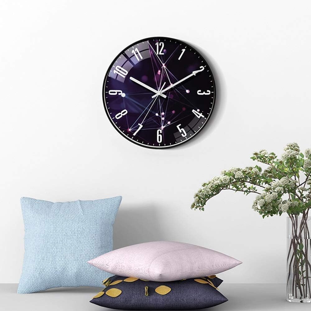 Wall Clock Abstract & Graphics Black Frame Wall Clock Minimalist Glass and Metal Materials Electronic Watches Creative Personality Mute Bell The Size of 30cm * 30cm * 4.5cm