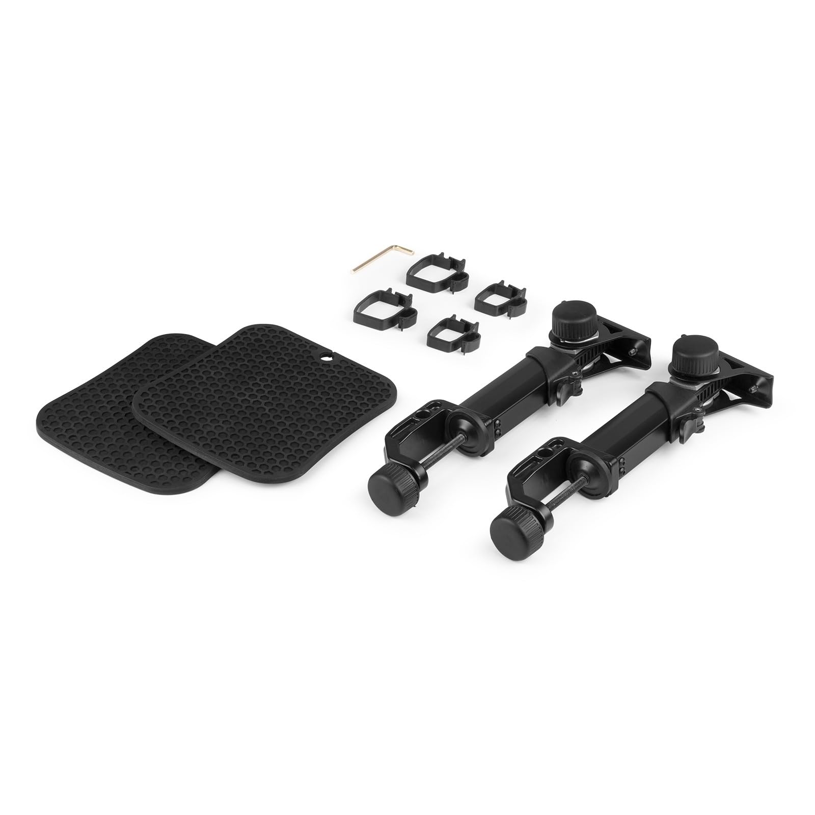 VONYX SMS32 Supports Enceintes de Monitoring avec Crochet - Hauteur Réglable 23-29,5 cm, Enceinte 8'', Antidérapant, Charge Maxi 15kg, Idéal pour Optimiser la Projection du Son et de l'Écoute