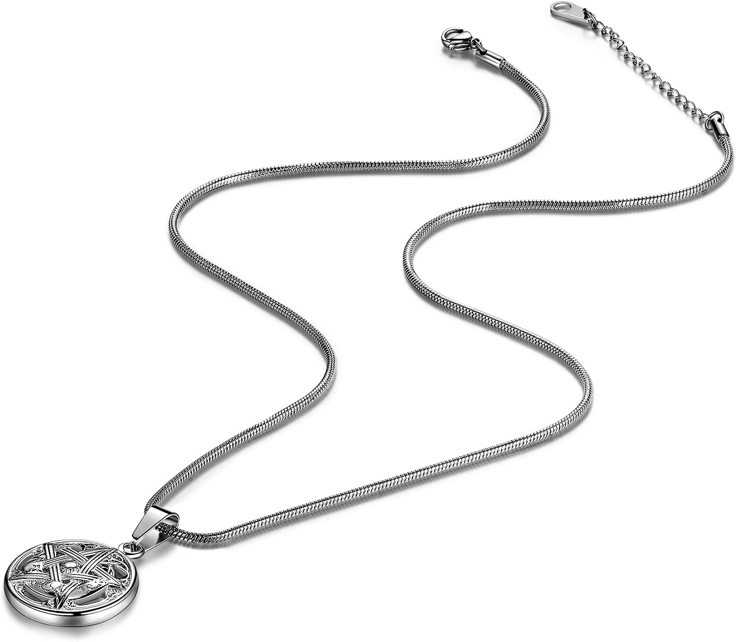 Pentagram Pentacle Wiccan Necklace -Star Satanic Pendant 316L Stainless Steel Traditional Seal of Solomon Tetragrammaton Eliphas Levi's Pentagra Wicca Punk Retro Jewelry - Image 2