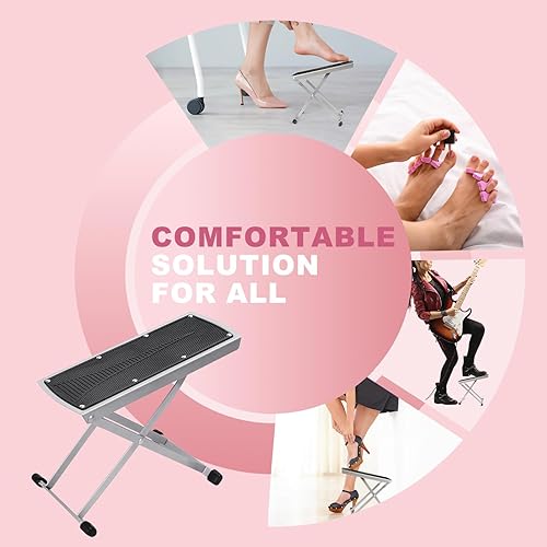 Vista 6 de Reposapiés de pedicura, soporte de pie ajustable con separador de dedos antideslizante, fácil en casa, no más flexiones o estiramientos, kit de Negro