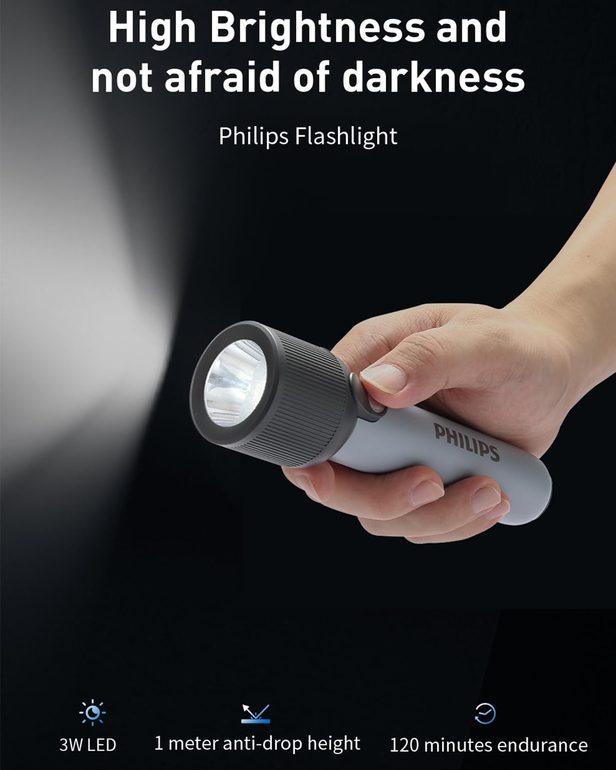 Philips Handheld Torch Light - Rechargeable & Bright -2
