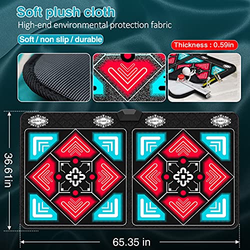 Latimeria Electronic Dance Mats Dancing Pad Yoga Mat Musical Dancing Carpet, Double User Dance Floor Mat With Wireless Handle, Hd Camera Game Host, Non-Slip Dance Pad #TOP6