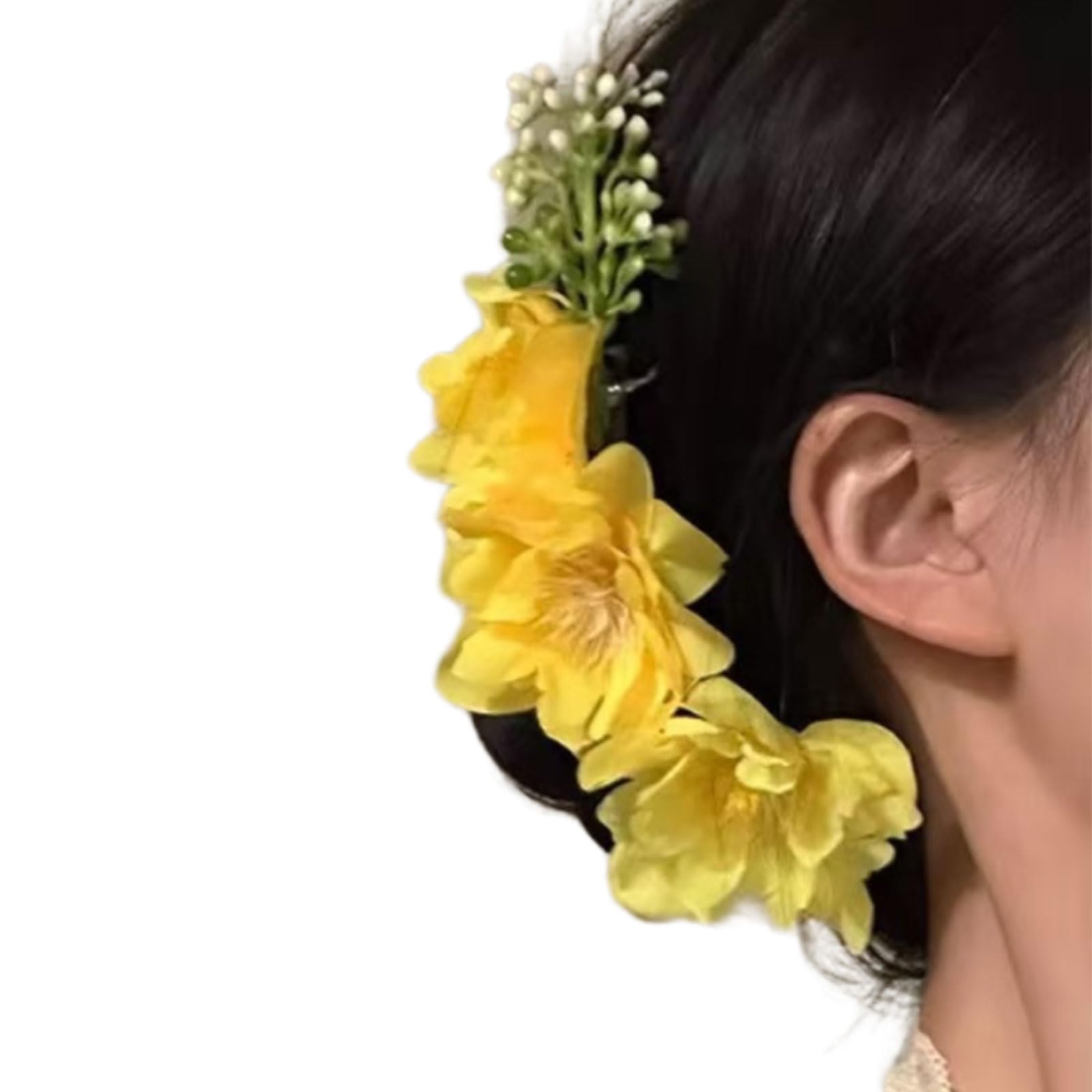 MICFENY Floral Resin Hair Comb For Ponytail Braids Nonslip Design Comfortable Hair Styling Tool Hairpiece Daily Use