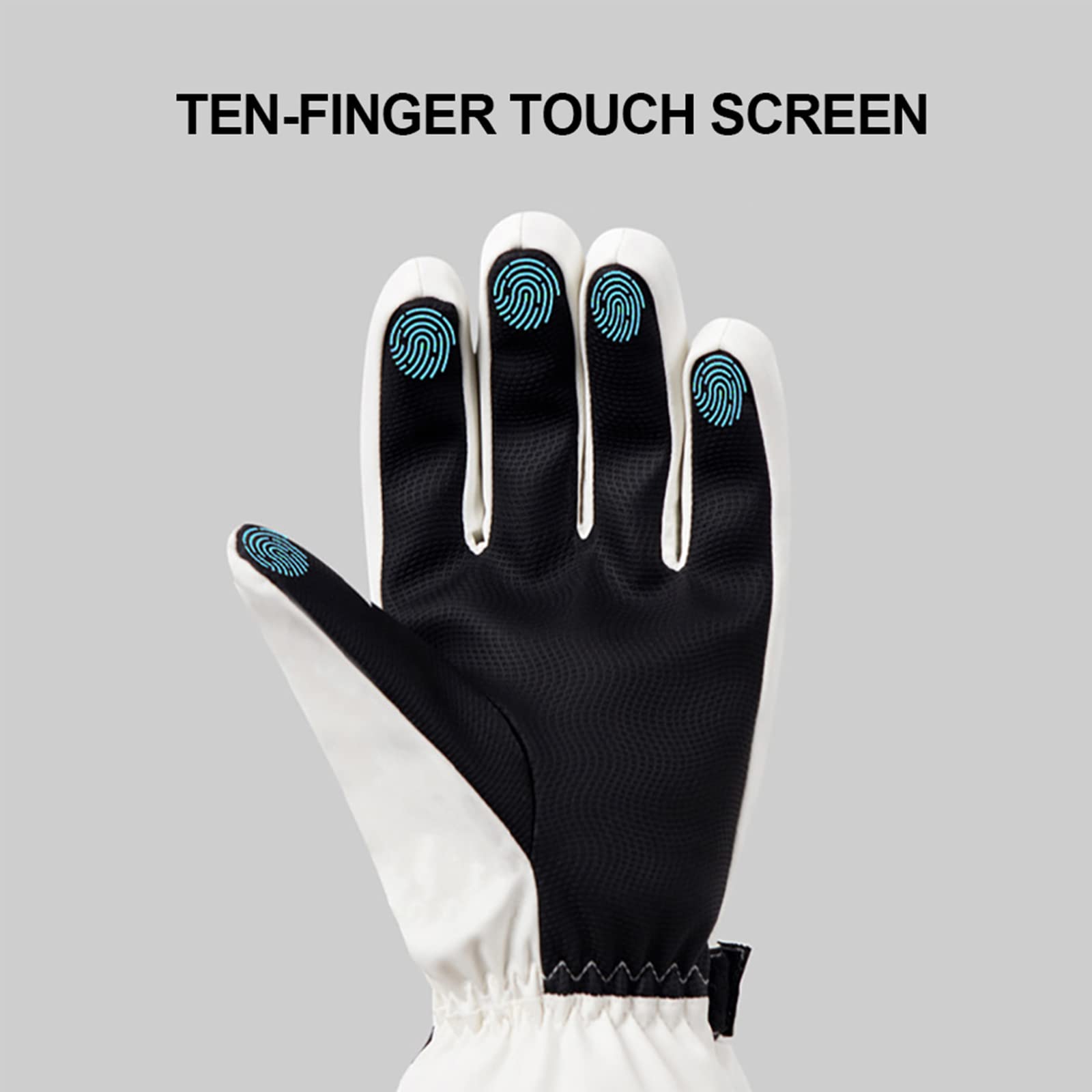 Gant de Ski d'hiver Impression Imperméable Ultra-légère Gants Chauds Gants en Coton à Écran Tactile Moto Équitation Gants de Neige