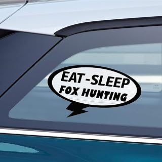 Makoroni EAT Sleep Fox Hunting Sport, CAR Magnet-Magnetic Bumper Sticker 3.5x6 or 5x9 inc., DesZ8