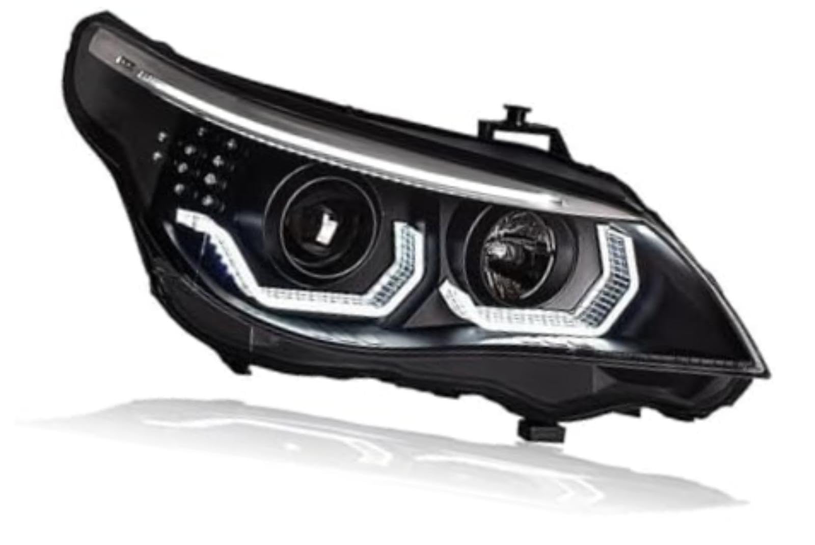 Dla BMW serii 5 E60 2003-2010 montaż reflektorów Drl podwójna wiązka obiektywu kierunkowskaz przednie lampy reflektor światło Lampka kontrolna lusterka bocznego Lampka kontrolna