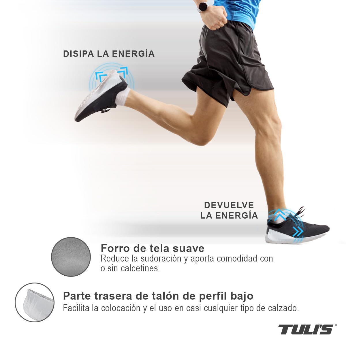 Tuli's So Soft Heavy Duty – Taloneras de Gel – Alivio Amortiguado para la Fascitis Plantar, la Enfermedad de Sever y el Dolor de Talón, 1 Par, Mediano