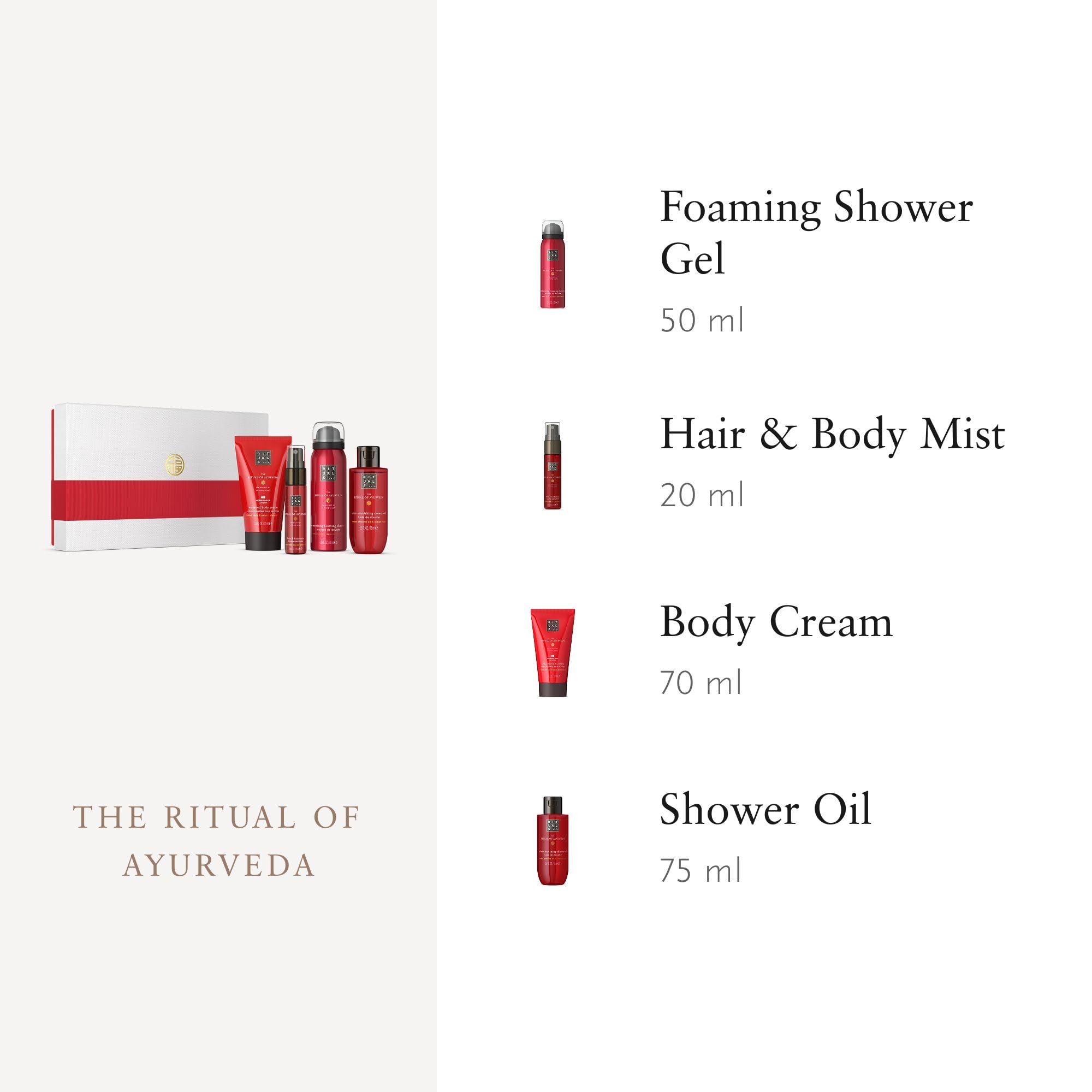 RITUALS Le Ritual of Ayurveda Coffret Cadeau Petit Coffret Cadeau avec Produits de Soins Personnels avec Rose Indienne et Huile d'amande Douce - Parfum Équilibre