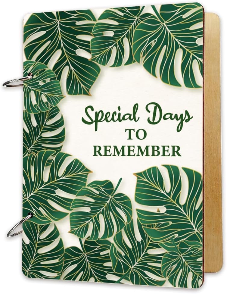 2PCS Wooden Card Keeper Boards + 2 Binder Rings Special Days to Remember