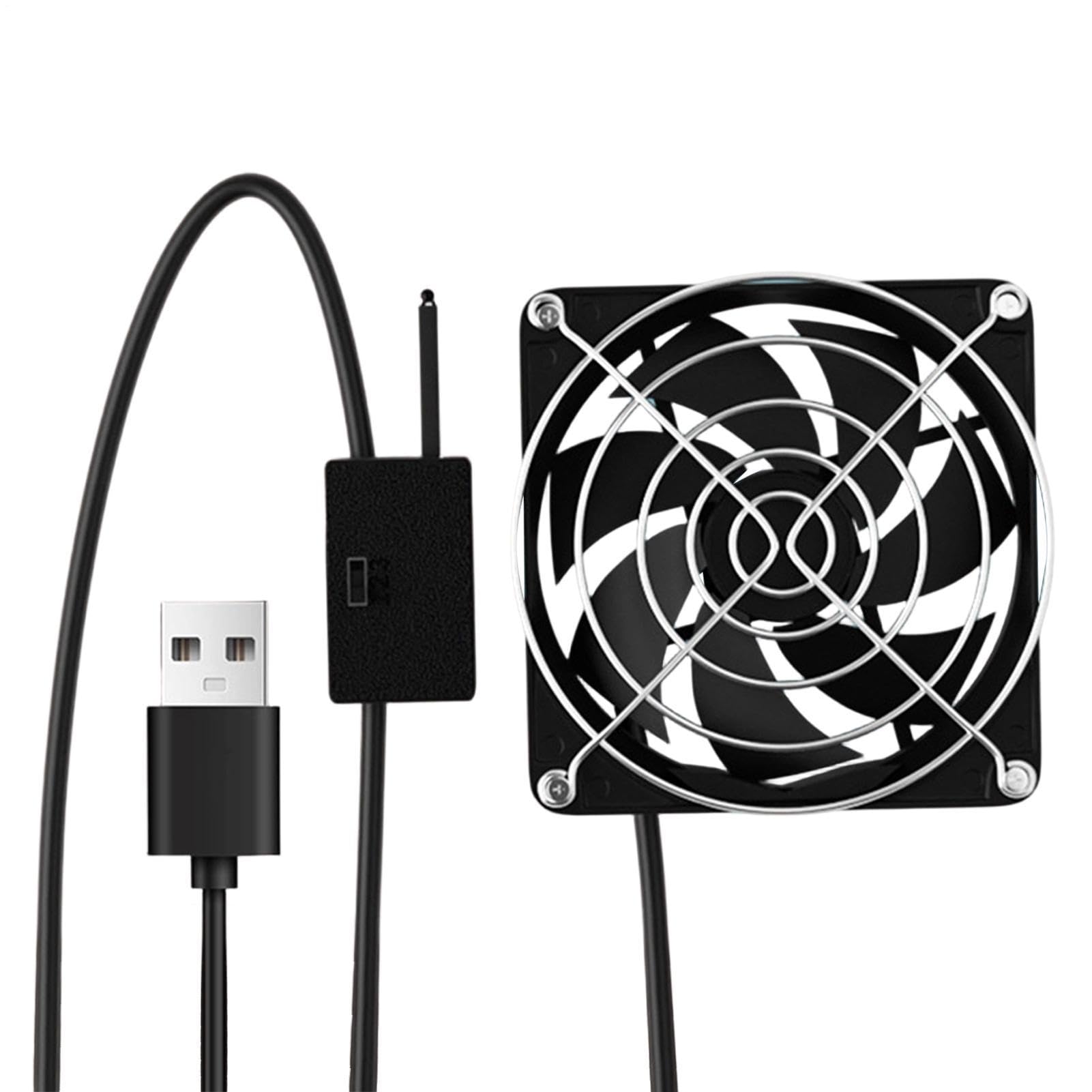Ventilador de ordenador - 5V Refrigeración USB Termosensible | Ventiladores De PC Silenciosos | para Garaje, Taller, Salón, Hogar, Decodificador de TV, Módem, Amplificador, Receptor,
