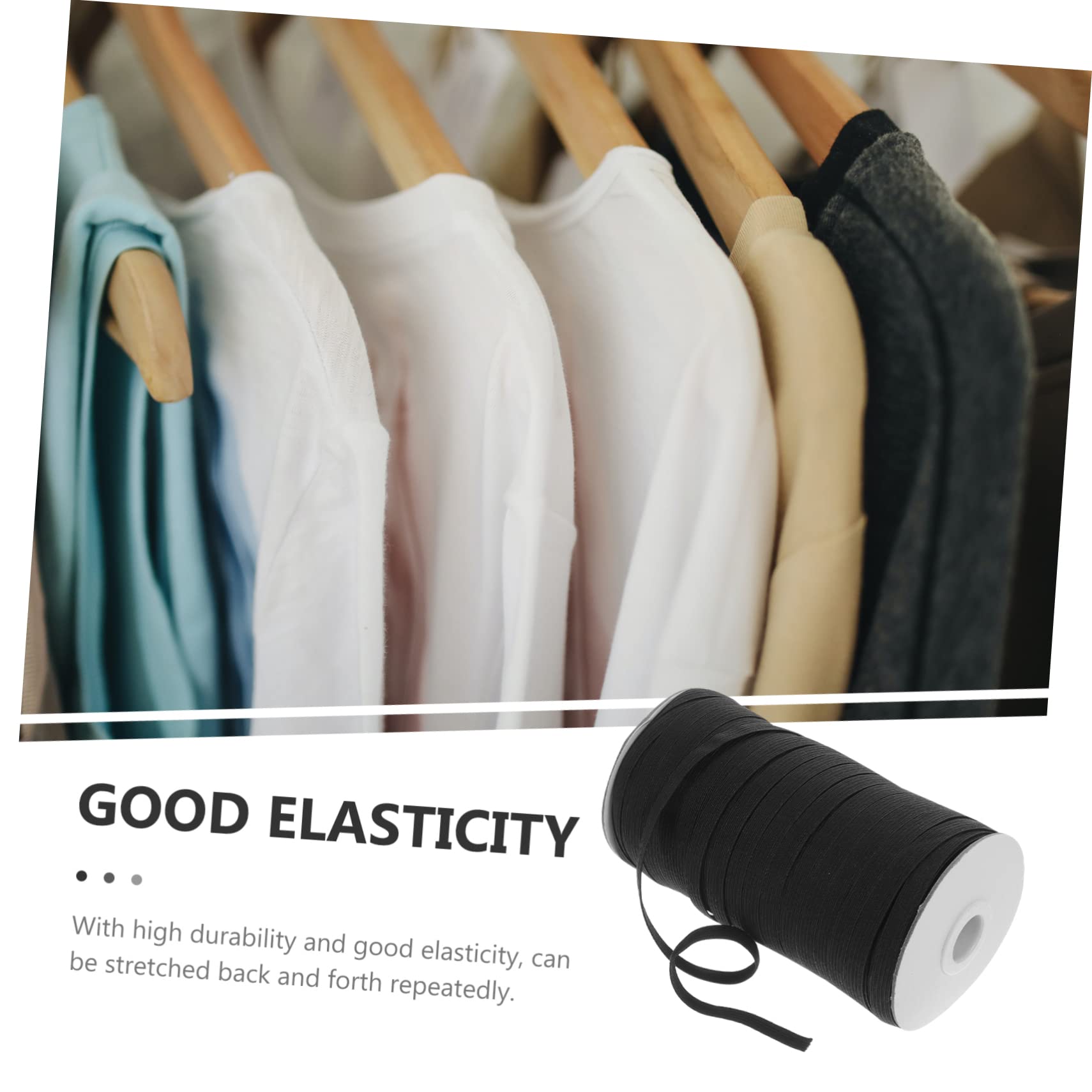 Banda Elástica Negra Para Coser Cordón Elástico Para Ropa Banda De Goma Para Bricolaje y Manualidades Para Cerraduras y Ajustes De Prendas