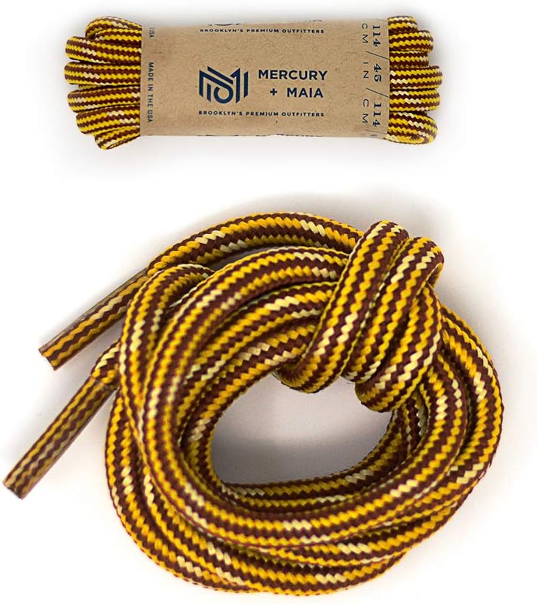 Mercury + MaiaHoney Badger Boot Laces Heavy Duty w/Kevlar - Made in USA - Thick Bootlaces for Work and Hiking Boots