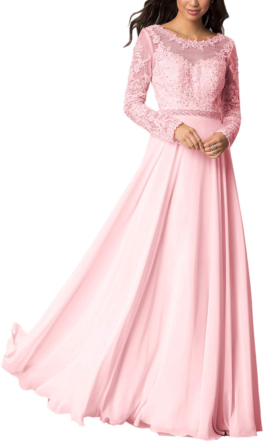 Long Sleeve Pink Dress The Dress Shop