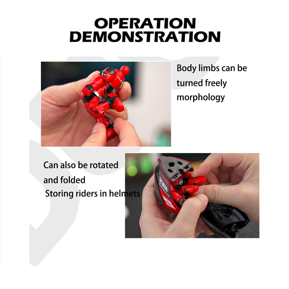 Doyomtoy Figure di motociclisti, caschi da moto in lega, giocattoli da corsa trasformabili, regali, decorazioni